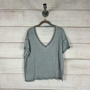 Free People We The Free Women's Lightweight Gray Burnout Tee Size Small